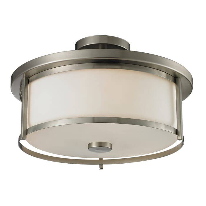 Z-Lite Savannah 3-Light Semi Flush Mount Ceiling Light In Brushed Nickel Z-Lite Savannah 3-Light Semi Flush Mount Ceiling Light In Brushed Nickel