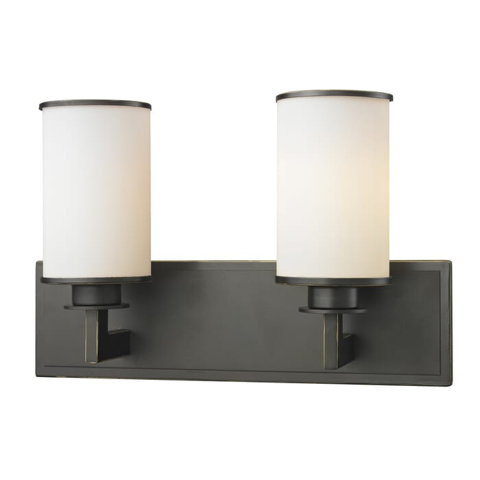 Z-Lite Savannah 2-Light Bathroom Vanity Light In Olde Bronze Z-Lite Savannah 2-Light Bathroom Vanity Light In Olde Bronze