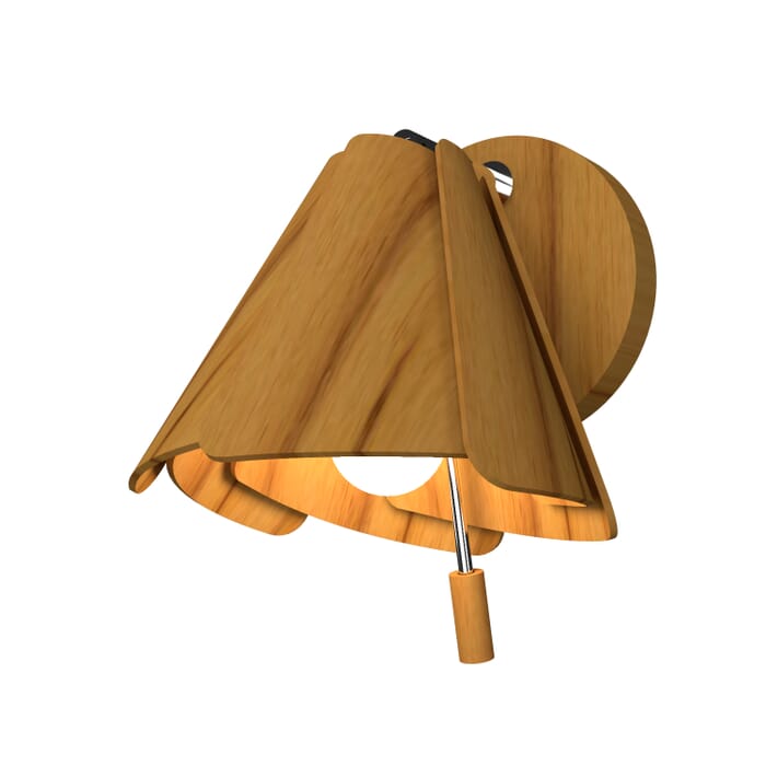 Fuchsia 1-Light Wall Lamp in Teak Fuchsia 1-Light Wall Lamp in Teak