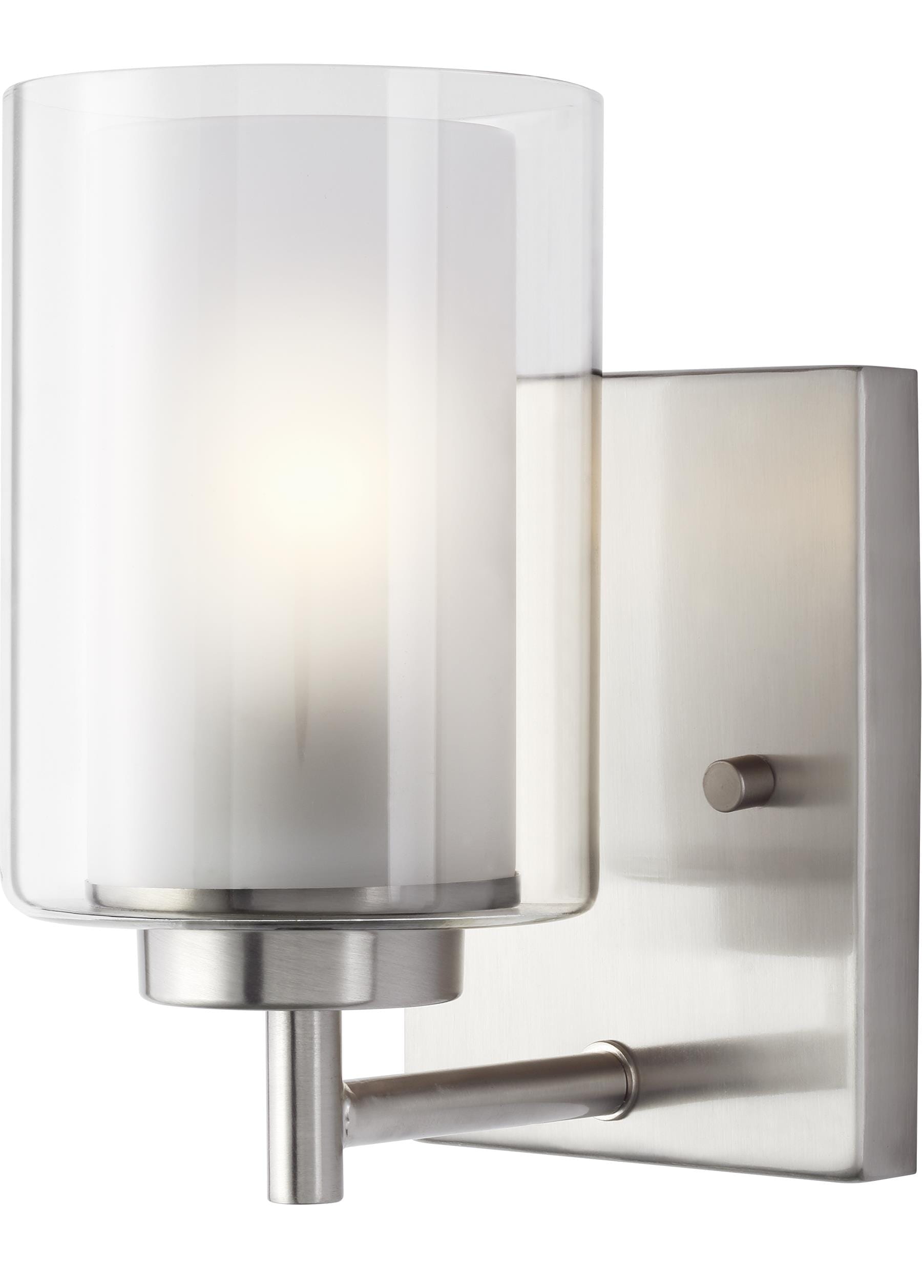 Sea Gull Elmwood Park Bathroom Wall Sconce in Brushed Nickel