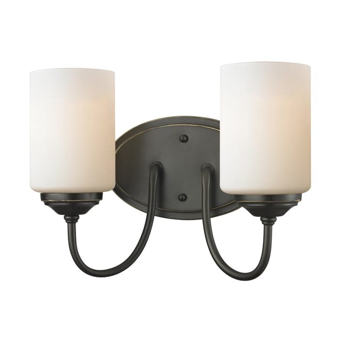 Z-Lite Cardinal 2-Light Bathroom Vanity Light In Olde Bronze Z-Lite Cardinal 2-Light Bathroom Vanity Light In Olde Bronze