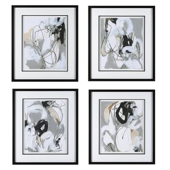 Uttermost Tangled Threads Abstract Framed Prints, Set Of 4 by Grace Feyock