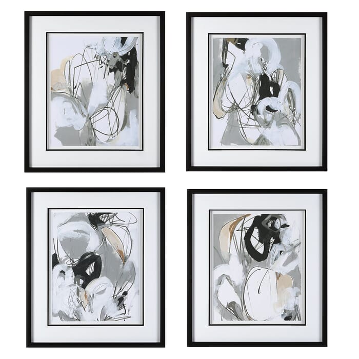 Uttermost Tangled Threads Abstract Framed Prints, Set Of 4 by Grace Feyock Uttermost Tangled Threads Abstract Framed Prints, Set Of 4 by Grace Feyock