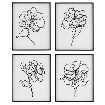 Uttermost Bloom Black White Framed Prints, Set Of 4 by Grace Feyock