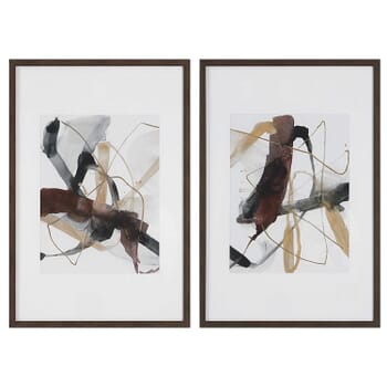 Uttermost Burgundy Interjection Abstract Prints, Set Of 2 by Grace Feyock