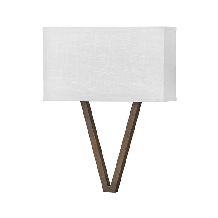 Hinkley Vector Off White Wall Sconce In Walnut Hinkley Vector Off White Wall Sconce In Walnut
