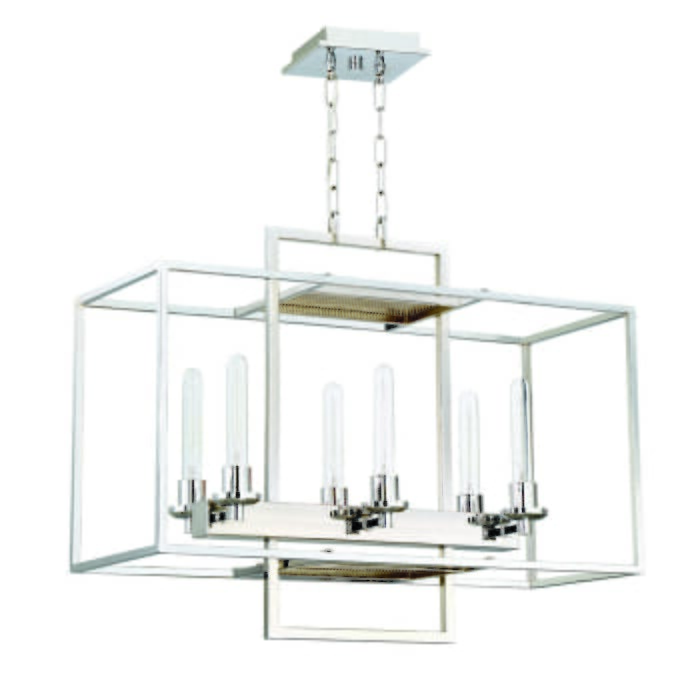 Craftmade Cubic 6-Light 30" Transitional Chandelier in Chrome Craftmade Cubic 6-Light 30" Transitional Chandelier in Chrome