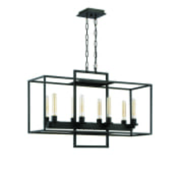 Craftmade Cubic 8-Light 36" Transitional Chandelier in Aged Bronze Brushed
