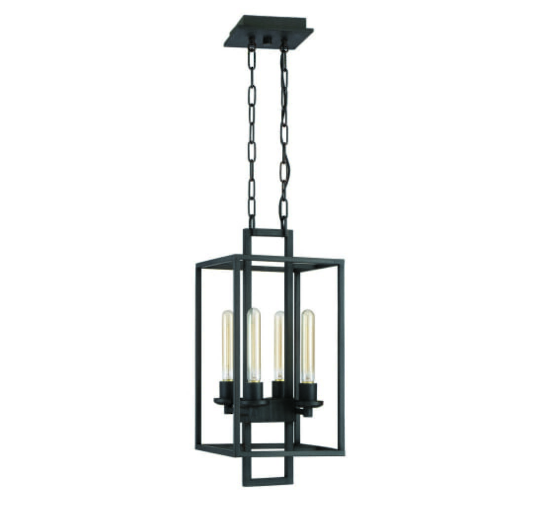 Cubic 4-Light 11" Foyer Light in Aged Bronze Brushed