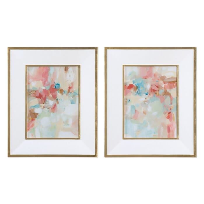Uttermost A Touch Of Blush & Rosewood Fences Art in Gold Leaf Frame (S/2) Uttermost A Touch Of Blush & Rosewood Fences Art in Gold Leaf Frame (S/2)