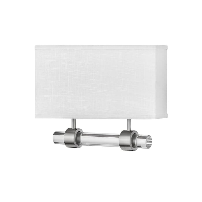 Hinkley Luster Off White Wall Sconce In Brushed Nickel Hinkley Luster Off White Wall Sconce In Brushed Nickel