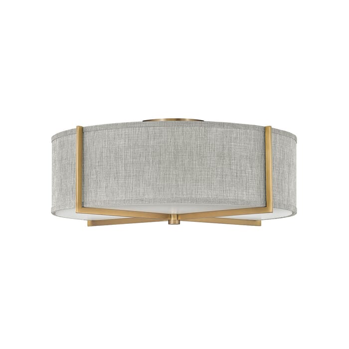 Hinkley Axis Heathered Gray 4-Light Semi-Flush Ceiling Light In Heritage Brass Hinkley Axis Heathered Gray 4-Light Semi-Flush Ceiling Light In Heritage Brass
