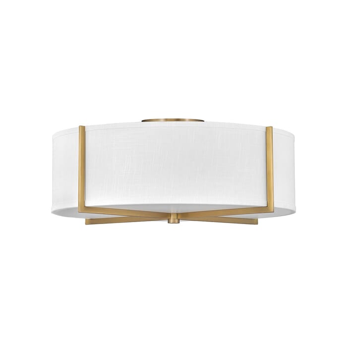 Hinkley Axis Off White 4-Light Semi-Flush Ceiling Light In Heritage Brass Hinkley Axis Off White 4-Light Semi-Flush Ceiling Light In Heritage Brass