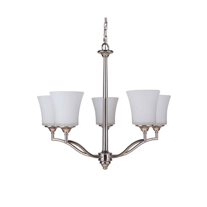 Craftmade Helena 5-Light Transitional Chandelier in Polished Nickel Craftmade Helena 5-Light Transitional Chandelier in Polished Nickel