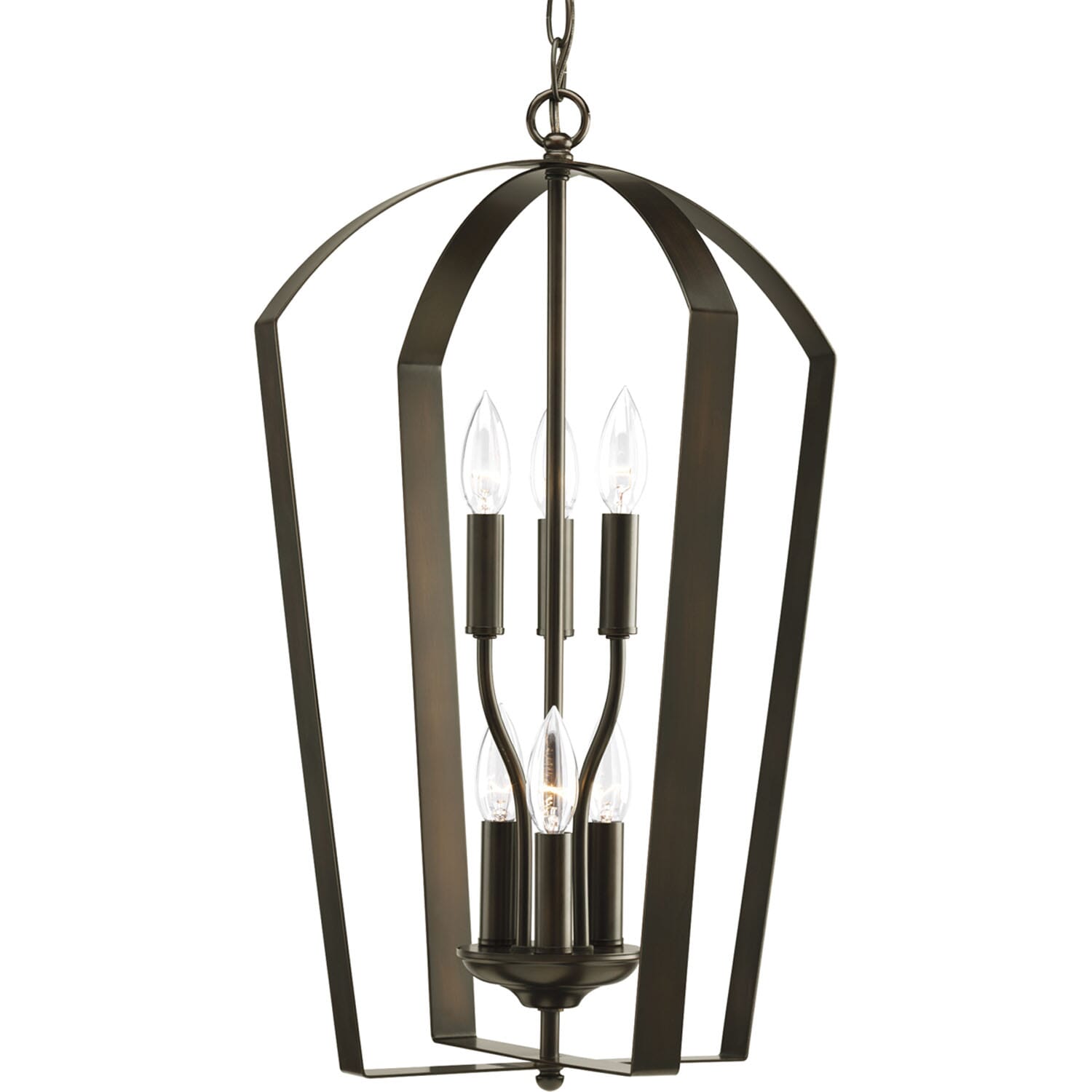 Antique Bronze Six Light Foyer Pendant from the Gather Collection