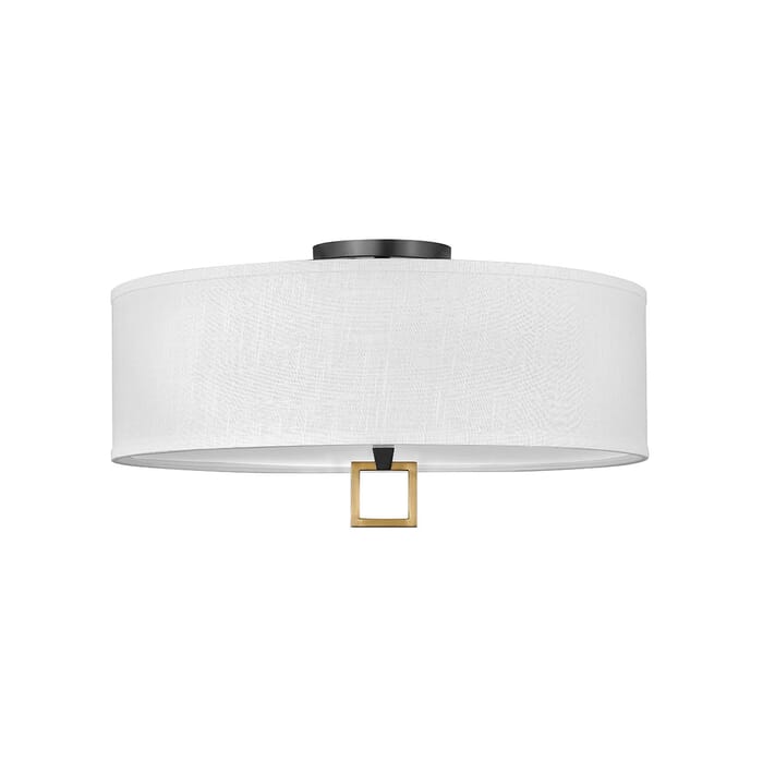 Hinkley Link Off White 4-Light Semi-Flush Ceiling Light In Black Hinkley Link Off White 4-Light Semi-Flush Ceiling Light In Black