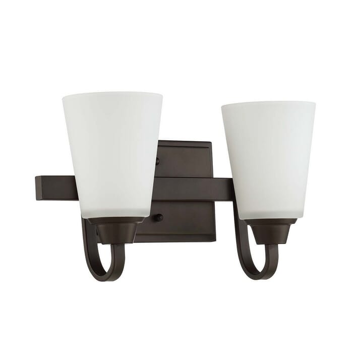 Craftmade Grace 2-Light Bathroom Vanity Light in Espresso Craftmade Grace 2-Light Bathroom Vanity Light in Espresso