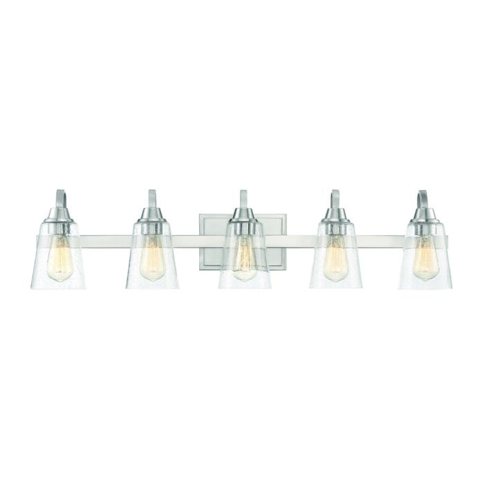Craftmade Grace 5-Light Bathroom Vanity Light in Brushed Polished Nickel Craftmade Grace 5-Light Bathroom Vanity Light in Brushed Polished Nickel