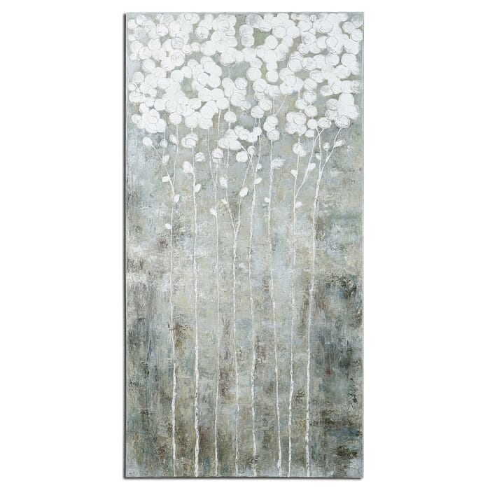 Uttermost Cotton Florals 55" Hand Painted Landscape Art Uttermost Cotton Florals 55" Hand Painted Landscape Art