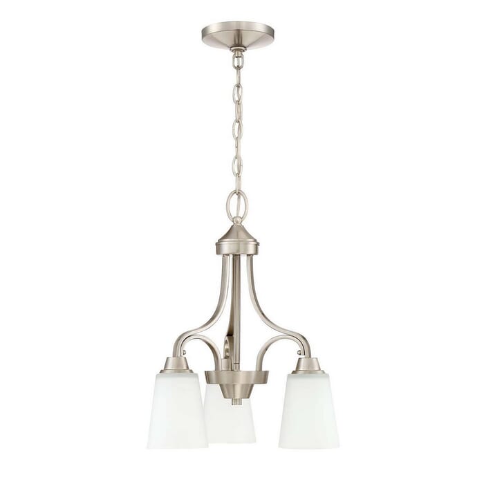 Craftmade Grace 3-Light Transitional Chandelier in Brushed Polished Nickel Craftmade Grace 3-Light Transitional Chandelier in Brushed Polished Nickel