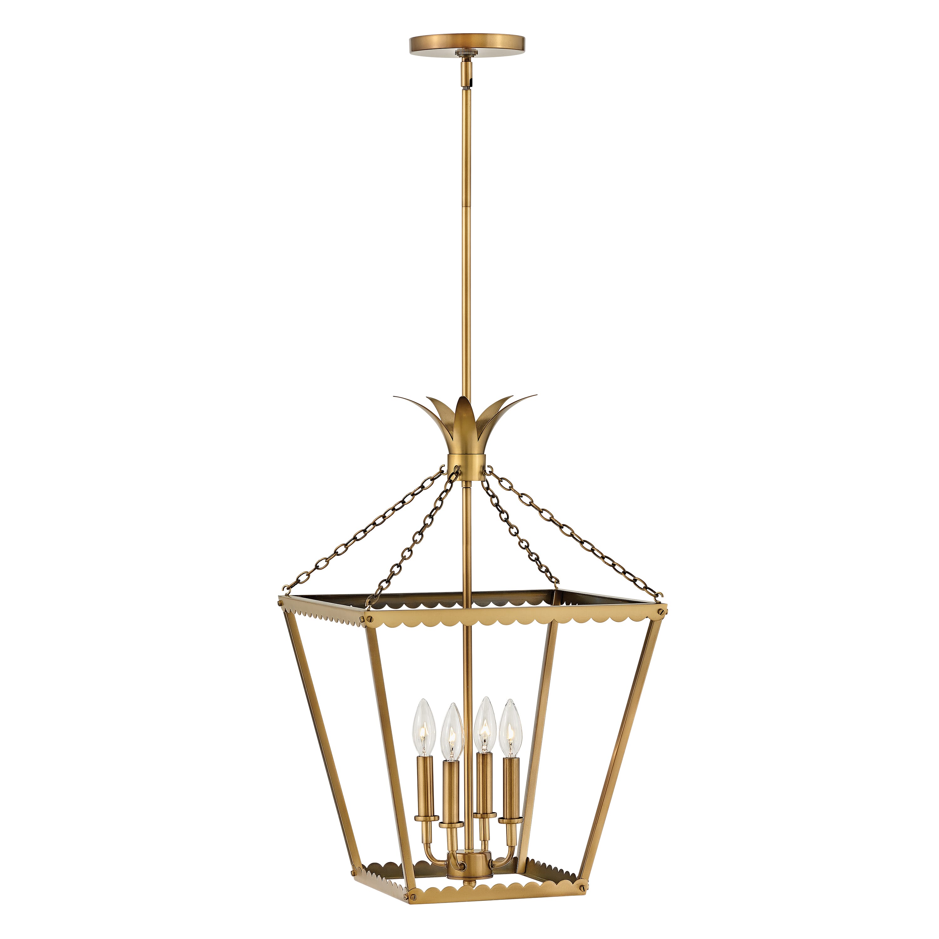 Heritage Brass LED Pendant from the Palma Collection