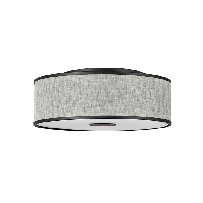 Hinkley Halo Heathered Gray 4-Light Flush Mount Ceiling Light In Black Hinkley Halo Heathered Gray 4-Light Flush Mount Ceiling Light In Black