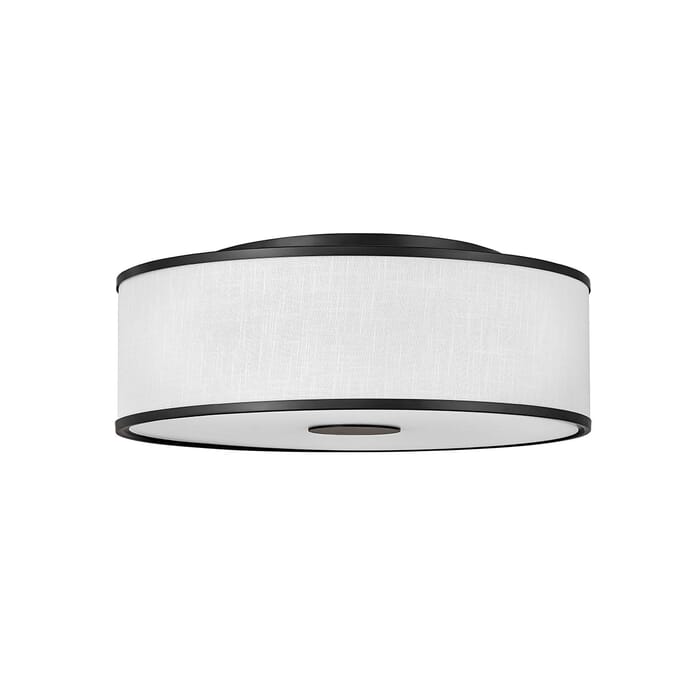 Hinkley Halo Off White 4-Light Flush Mount Ceiling Light In Black Hinkley Halo Off White 4-Light Flush Mount Ceiling Light In Black