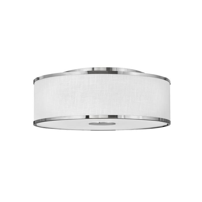 Hinkley Halo Off White 4-Light Flush Mount Ceiling Light In Brushed Nickel Hinkley Halo Off White 4-Light Flush Mount Ceiling Light In Brushed Nickel