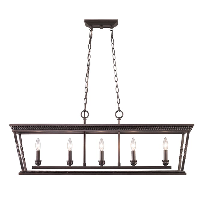 Golden Davenport 5-Light 15" Pendant Light in Etruscan Bronze Golden Davenport 5-Light 15" Pendant Light in Etruscan Bronze