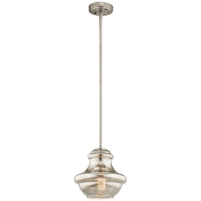 Kichler Lighting Everly 9.5" Mini Pendant in Brushed Nickel Kichler Lighting Everly 9.5" Mini Pendant in Brushed Nickel
