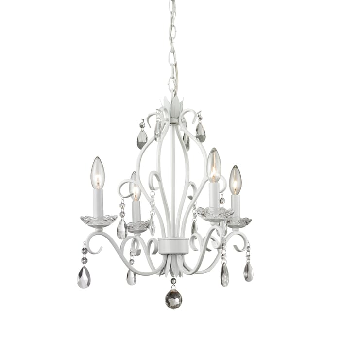 Z-Lite Princess Chandeliers 4-Light Mini Chandelier In Matte White Z-Lite Princess Chandeliers 4-Light Mini Chandelier In Matte White