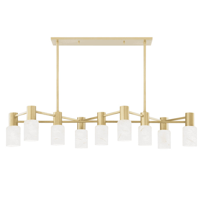 Hudson Valley Centerport 9-Light Kitchen Island Light in Aged Brass Hudson Valley Centerport 9-Light Kitchen Island Light in Aged Brass