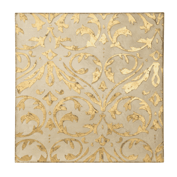 Varaluz Gold Damask Trefoil 36" Wall Art in Ivory with Gold