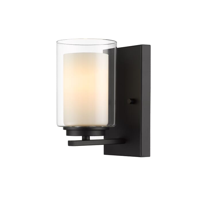 Z-Lite Willow 1-Light Wall Sconce In Matte Black Z-Lite Willow 1-Light Wall Sconce In Matte Black