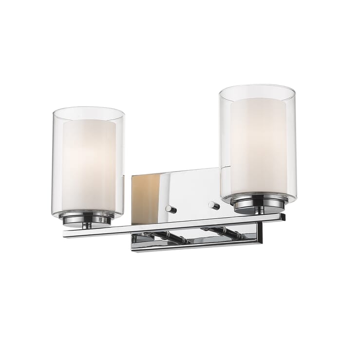 Z-Lite Willow 2-Light Bathroom Vanity Light In Chrome Z-Lite Willow 2-Light Bathroom Vanity Light In Chrome