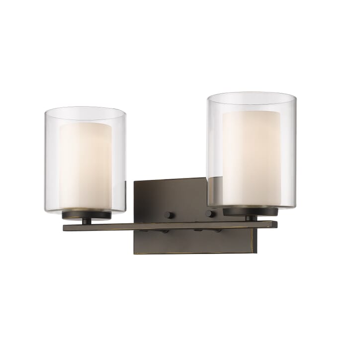 Z-Lite Willow 2-Light Bathroom Vanity Light In Olde Bronze Z-Lite Willow 2-Light Bathroom Vanity Light In Olde Bronze