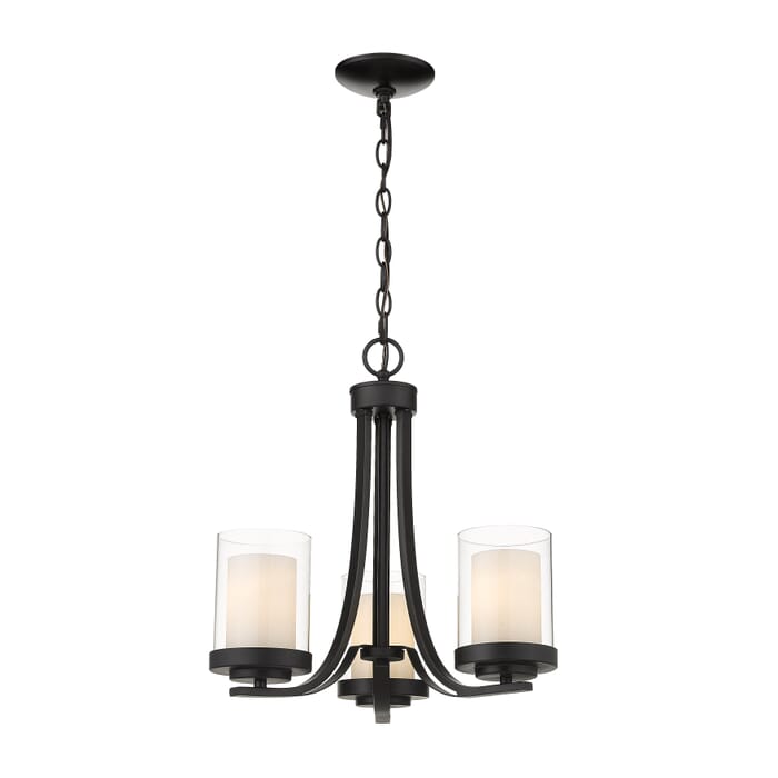 Z-Lite Willow 3-Light Chandelier In Matte Black Z-Lite Willow 3-Light Chandelier In Matte Black