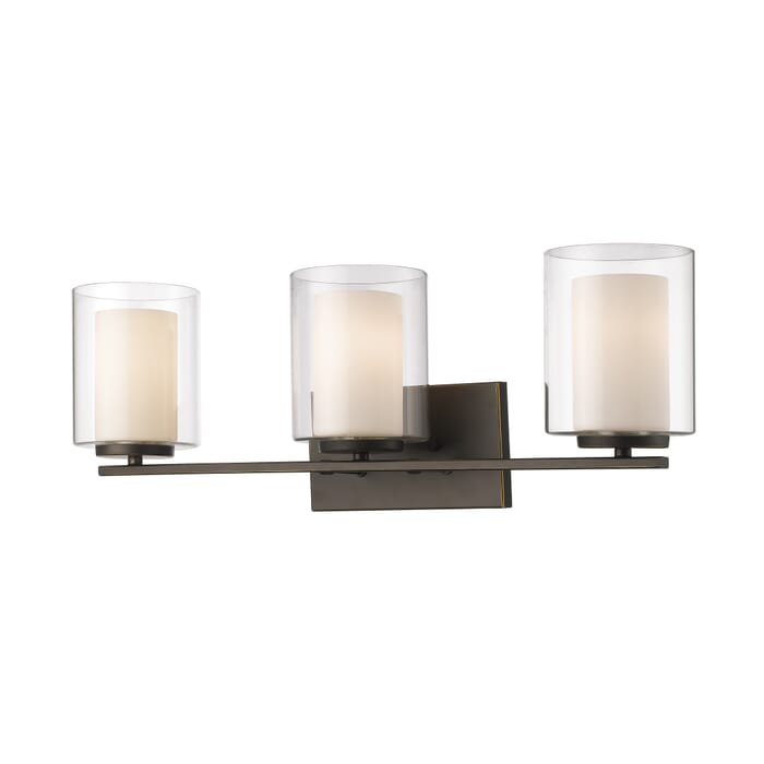 Z-Lite Willow 3-Light Bathroom Vanity Light In Olde Bronze Z-Lite Willow 3-Light Bathroom Vanity Light In Olde Bronze
