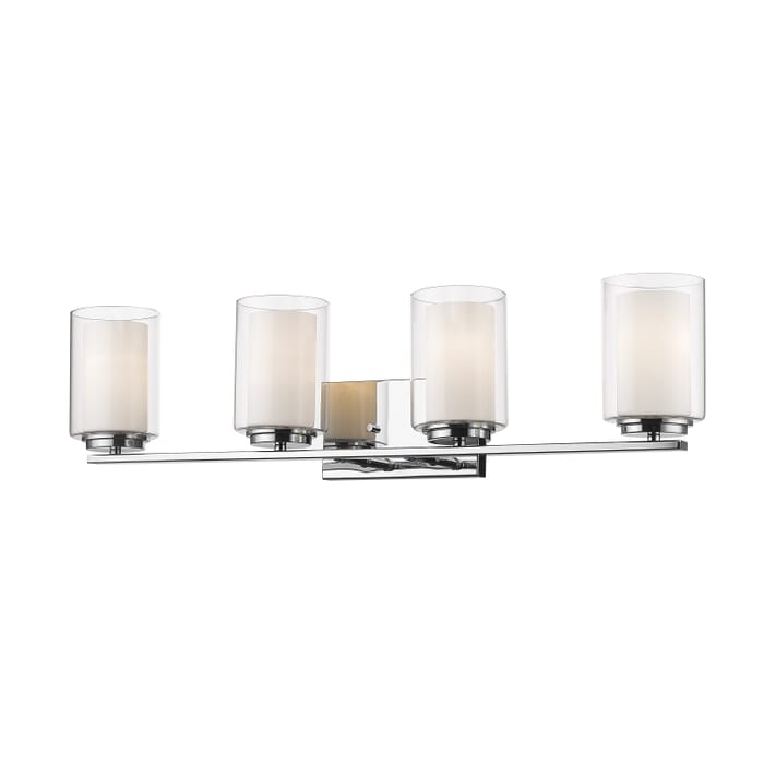 Z-Lite Willow 4-Light Bathroom Vanity Light In Chrome Z-Lite Willow 4-Light Bathroom Vanity Light In Chrome