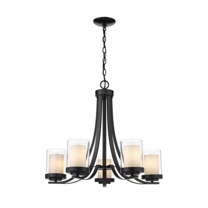 Z-Lite Willow 5-Light Chandelier In Matte Black Z-Lite Willow 5-Light Chandelier In Matte Black