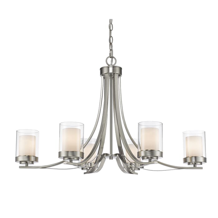 Z-Lite Willow 6-Light Chandelier In Brushed Nickel Z-Lite Willow 6-Light Chandelier In Brushed Nickel