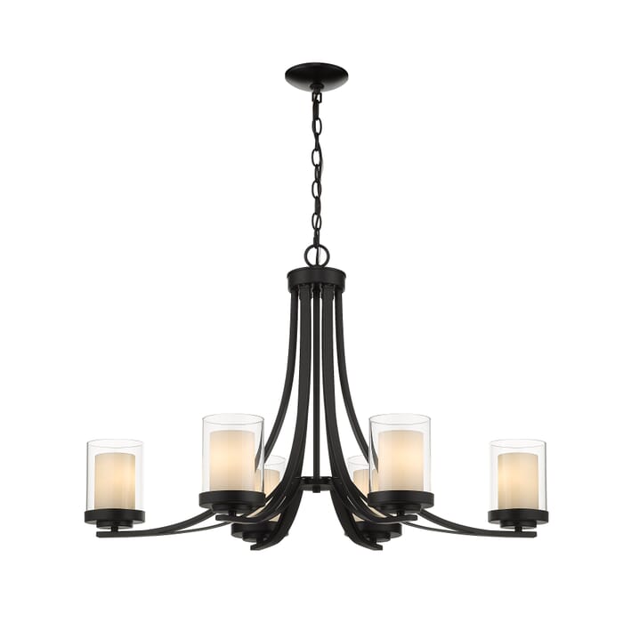 Z-Lite Willow 6-Light Chandelier In Matte Black Z-Lite Willow 6-Light Chandelier In Matte Black