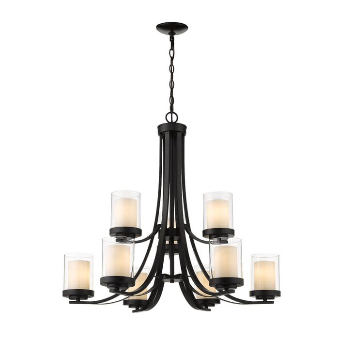 Z-Lite Willow 9-Light Chandelier In Matte Black Z-Lite Willow 9-Light Chandelier In Matte Black