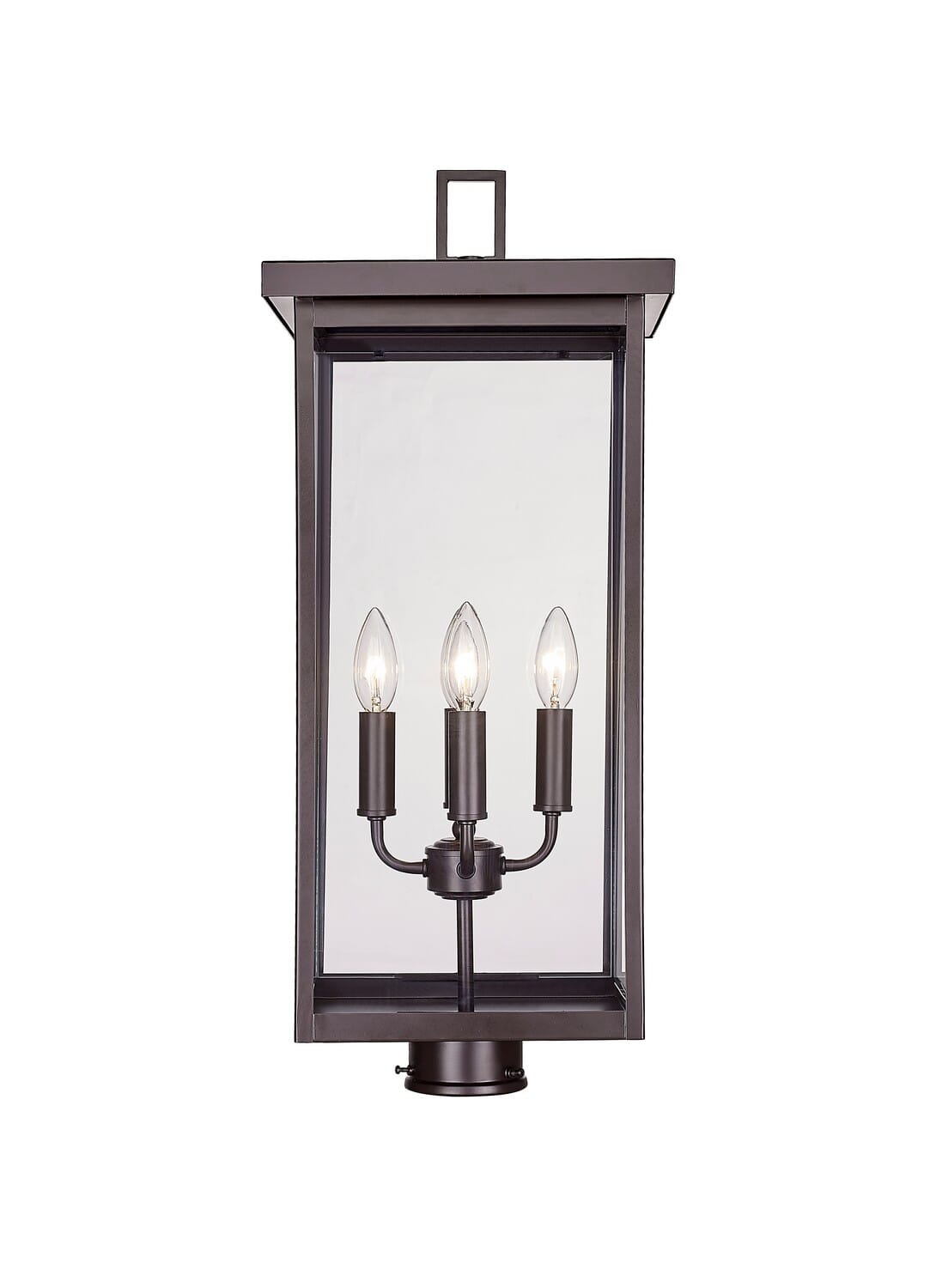 Powder Coated Bronze Four Light Outdoor Post Lantern from the Barkeley Collection