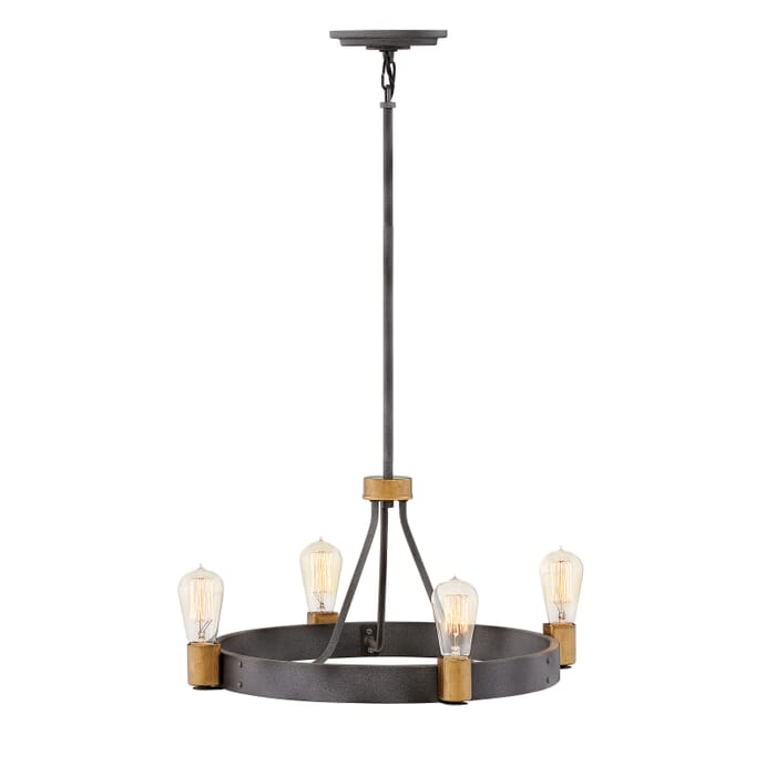 Hinkley Silas 4-Light Chandelier in Aged Zinc Hinkley Silas 4-Light Chandelier in Aged Zinc