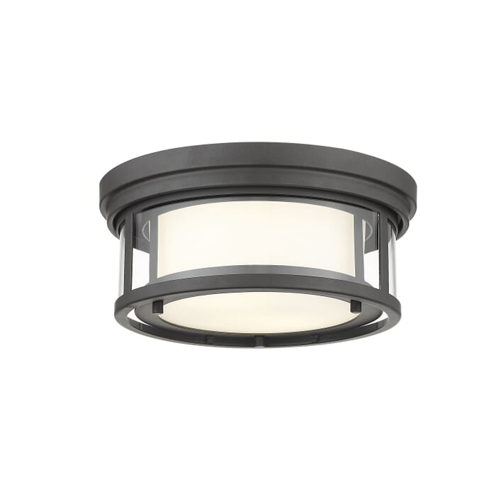 Z-Lite Willow 2-Light Flush Mount Ceiling Light In Bronze Z-Lite Willow 2-Light Flush Mount Ceiling Light In Bronze