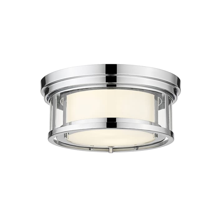 Z-Lite Willow 2-Light Flush Mount Ceiling Light In Chrome Z-Lite Willow 2-Light Flush Mount Ceiling Light In Chrome