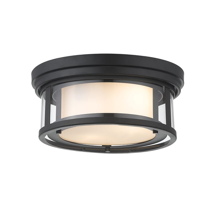 Z-Lite Willow 2-Light Flush Mount Ceiling Light In Matte Black Z-Lite Willow 2-Light Flush Mount Ceiling Light In Matte Black