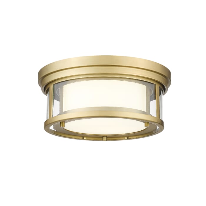 Z-Lite Willow 2-Light Flush Mount Ceiling Light In Olde Brass Z-Lite Willow 2-Light Flush Mount Ceiling Light In Olde Brass