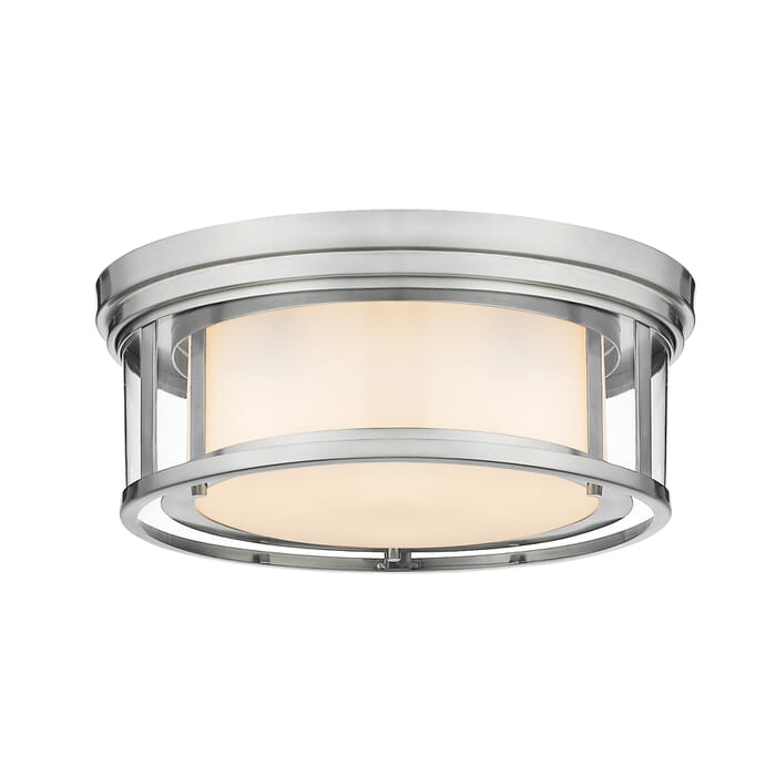 Z-Lite Willow 3-Light Flush Mount Ceiling Light In Brushed Nickel Z-Lite Willow 3-Light Flush Mount Ceiling Light In Brushed Nickel